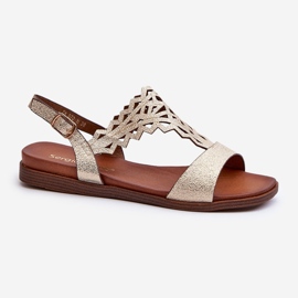 Sergio Leone SK070H Sandalias Planas Mujer, Dorado 1
