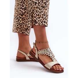 Sergio Leone SK070H Sandalias Planas Mujer, Dorado 5
