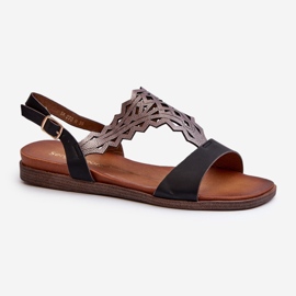Sandalias Planas Mujer Sergio Leone SK070H Negro 1 Sandalias Planas Mujer Sergio Leone SK070H Negro 1