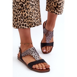 Sandalias Planas Mujer Sergio Leone SK070H Negro 4