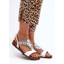 Sergio Leone SK070H Sandalias Planas Mujer, Blanco 2