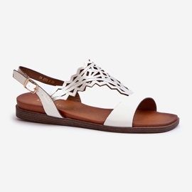 Sergio Leone SK070H Sandalias Planas Mujer, Blanco 1