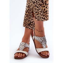 Sergio Leone SK070H Sandalias Planas Mujer, Blanco 5