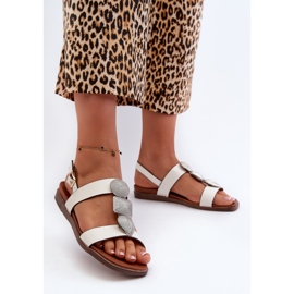Sandalias Planas Mujer Con Adornos Sergio Leone SK072H Blanco 3