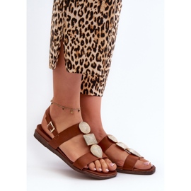 Sandalias Planas Mujer Con Adornos Sergio Leone SK072H Marrón 2