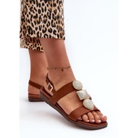 Sandalias Planas Mujer Con Adornos Sergio Leone SK072H Marrón 5