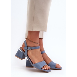 Sandalias de Mujer con Bloque de Ante Ecológico, Azul Leisha 2 Sandalias de Mujer con Bloque de Ante Ecológico, Azul Leisha 2