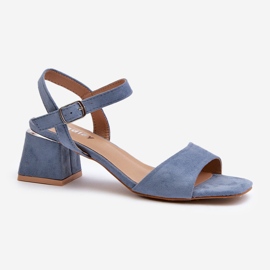 Sandalias de Mujer con Bloque de Ante Ecológico, Azul Leisha 1 Sandalias de Mujer con Bloque de Ante Ecológico, Azul Leisha 1