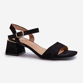 Sandalias de Mujer con Bloque de Ante Ecológico, Negro Leisha 1
