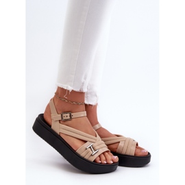 Sandalias Fragrant Mujer Plataforma ZAXY LL285063 Beige 2