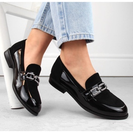 Mocasines de mujer Filippo DP6245 negros con circonitas 4