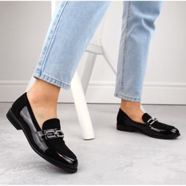 Mocasines de mujer Filippo DP6245 negros con circonitas 5