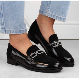 Mocasines de mujer Filippo DP6245 negros con circonitas 6