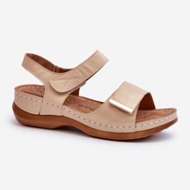 EVento Sandalias Mujer Cómodas con Velcro, Beige Iphiope 7