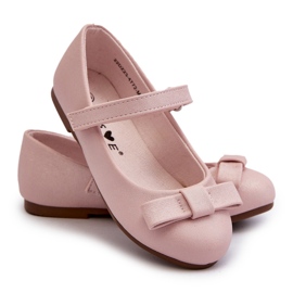 Bailarinas Infantiles Brillantes Lazo Velcro Rosa Fiorelle rosado 7