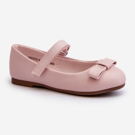 Bailarinas Infantiles Brillantes Lazo Velcro Rosa Fiorelle rosado 3