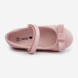 Bailarinas Infantiles Brillantes Lazo Velcro Rosa Fiorelle rosado 1