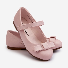 Bailarinas Infantiles Brillantes Lazo Velcro Rosa Fiorelle rosado 2