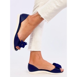 Bailarinas Meliski con puntera abierta Agathe Navy azul 4