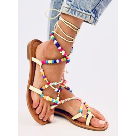 Sandalias romanas con cuentas Maios Verde 4