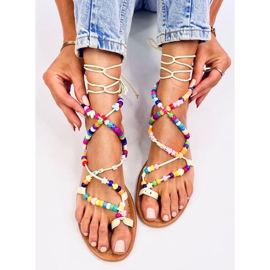 Sandalias romanas con cuentas Maios Verde 5