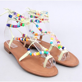 Sandalias romanas con cuentas Maios Verde 1