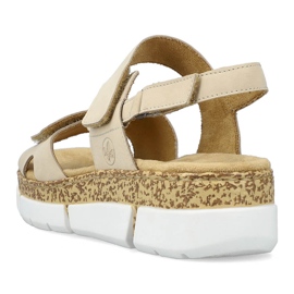 Sandalias cómodas mujer velcro beige Rieker V2366-60 1
