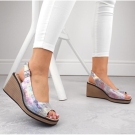 Sandalias cuña mujer piel multicolor Filippo DS4508 5