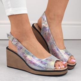 Sandalias cuña mujer piel multicolor Filippo DS4508 6