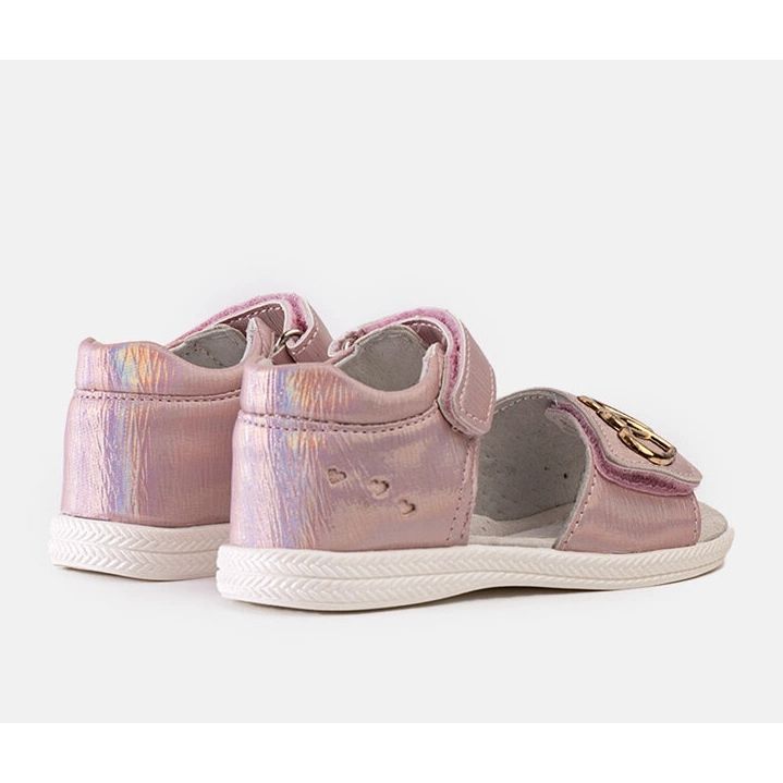 Miss Sandalias infantiles rosas con aplicación de piel Minka 1