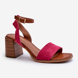 Sandalias Mujer Tacón Alto Confeccionadas en Ante Ecológico Fucsia Ronvia rosado 1 Sandalias Mujer Tacón Alto Confeccionadas en Ante Ecológico Fucsia Ronvia rosado 1