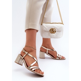 Sandalias de Piel con Tacón Bajo Maciejka 06653-25 Dorado 5