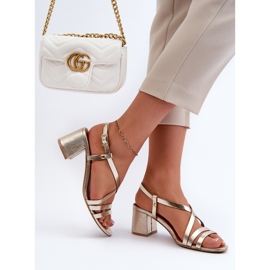Sandalias de Piel con Tacón Bajo Maciejka 06653-25 Dorado 6