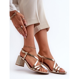 Sandalias de Piel con Tacón Bajo Maciejka 06653-25 Dorado 8