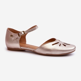 Sandalias de mujer de piel Maciejka 06641-25 Dorado 1