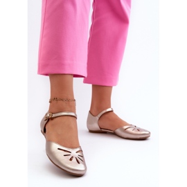 Sandalias de mujer de piel Maciejka 06641-25 Dorado 3