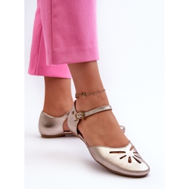 Sandalias de mujer de piel Maciejka 06641-25 Dorado 5