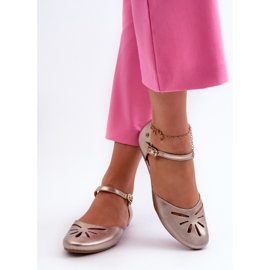 Sandalias de mujer de piel Maciejka 06641-25 Dorado 6