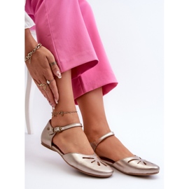 Sandalias de mujer de piel Maciejka 06641-25 Dorado 8