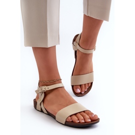 Zazoo 40027 Sandalias Planas Mujer Piel, Beige 4