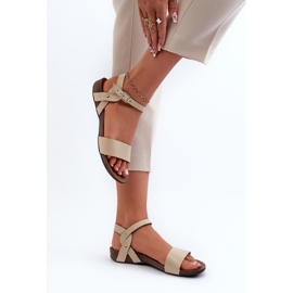 Zazoo 40027 Sandalias Planas Mujer Piel, Beige 6