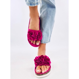 Pantuflas Rizzo Flor Melocotón Fucsia rosado 2