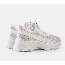 Zapatillas blancas brillantes con suela Senai masiva. blanco 1