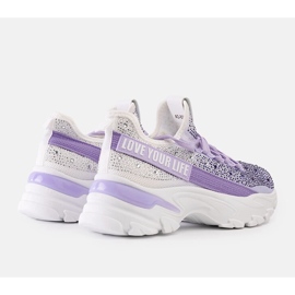 Zapatillas masivas brillantes blancas y moradas de Senai violeta 1