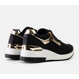 Deportivas cuña Danai caladas negras negro 1