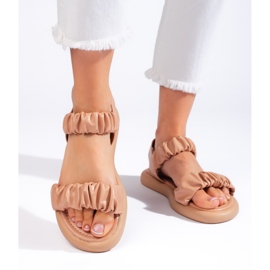 Sandalias slip-on mujer cómodas marrones marrón 1