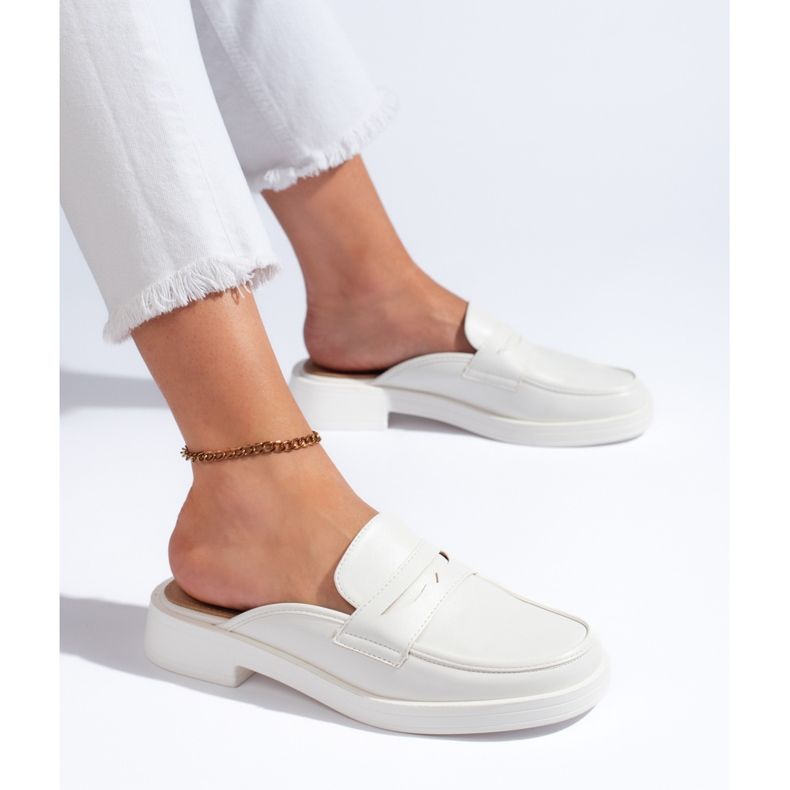 Chanclas cerradas mujer blancas blanco 1