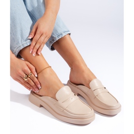Chanclas de mujer cerradas beige 2