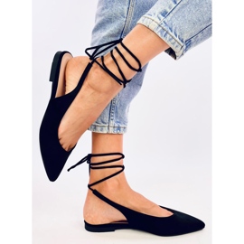 Dentoni Bailarinas negras con cordones negro 4