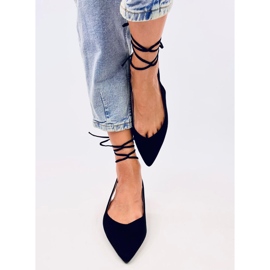 Dentoni Bailarinas negras con cordones negro 2